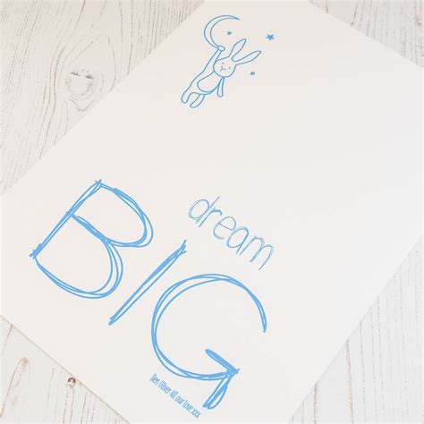 Personalised Dream Big Nursery A4 Print By Dotty Dora Designs