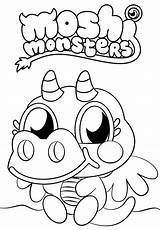 Moshi Monsters Coloring Monster Cute Burnie Printable Cartoon Categories Drawing Moshlings sketch template