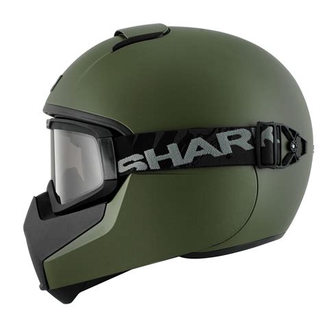 Shark raw stripe blank open face military style custom cruiser open face helmet. Shark Vancore Plain Matt Green Motorcycle Helmet Army ...
