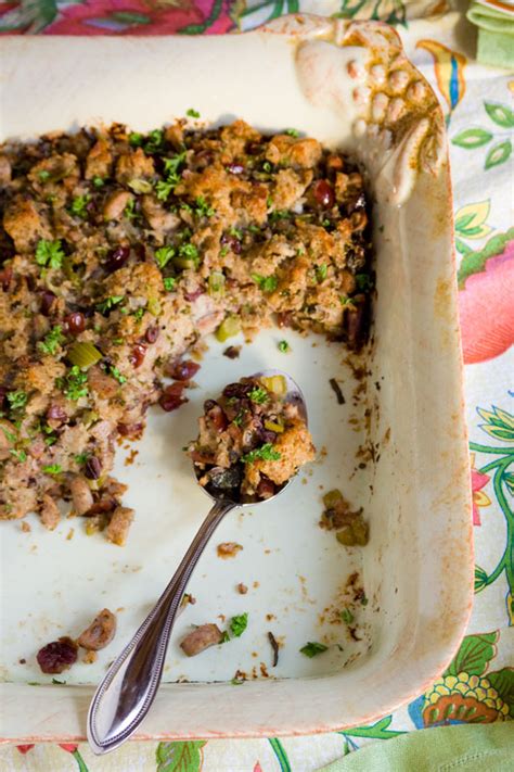 Pecan Cranberry Stuffing With Sausage Healthy Seasonal Recipes
