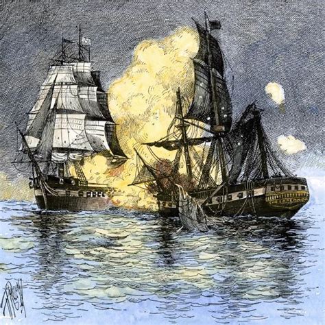 Uss Frigate Chesapeake Engaging The British Ship Shannon War Of 1812