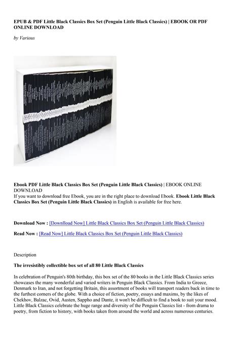 Download Little Black Classics Box Set Penguin Little Black Classics Various By