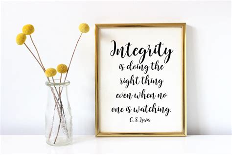Integrity Print Instant Download Cs Lewis Quote Printable Wall Art