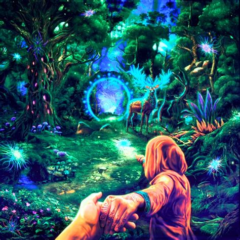 Psy Backdrop Forest Portal Uv Active Blacklight Etsy