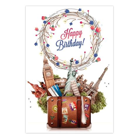 Travel Themed Birthday Card Etsy