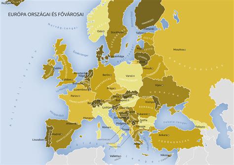 Ez a térkép a politikai és fizikai jellemzők kombinációját mutatja. Melyik ország fővárosa? Ezt ha nem tudod.....