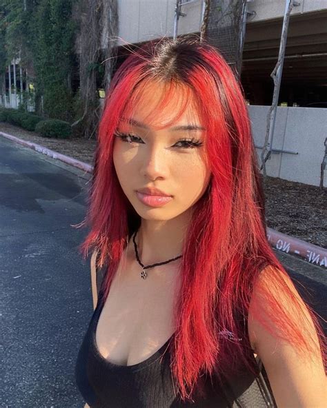 Red Hair Korean Asian Red Hair Hair Color Asian Hair Color Pink Hair Inspo Color Brunette