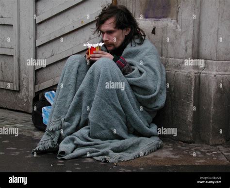 Obdachlose Tramp Landstreicher Bettler Betteln Um Geld In London Straße