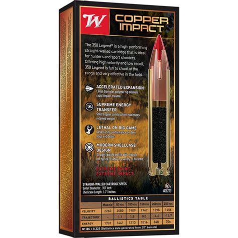 Winchester Ammo 350 Legend 150gr Copper Impact Lf 20b 10c Graf And Sons