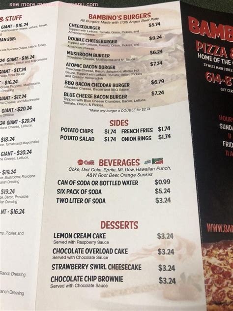 online menu of bambino s pizza and wings restaurant west jefferson ohio 43162 zmenu