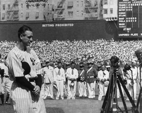 Lou Gehrig Farewell Speech Date Yankees Hall Of Famer Lou Gehrig The