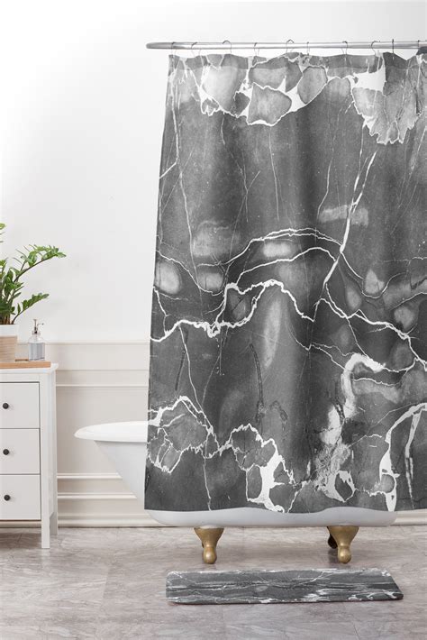 Grey Marble Shower Curtain And Mat Emanuela Carratoni Marble Shower