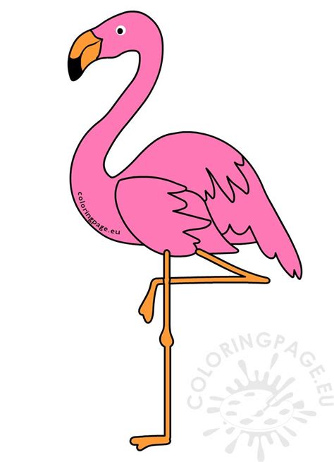 Couple of flamingo coloring page from flamingos category. Pink Flamingo Bird image - Coloring Page