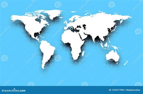 White Abstract World Map On Blue Stock Vector Illustration Of