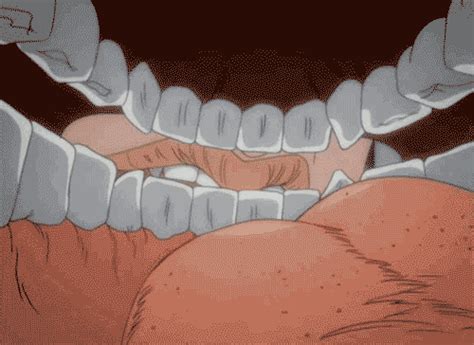 An Animated Image Of Teeth And Gums On A Mans Face With His Mouth Open