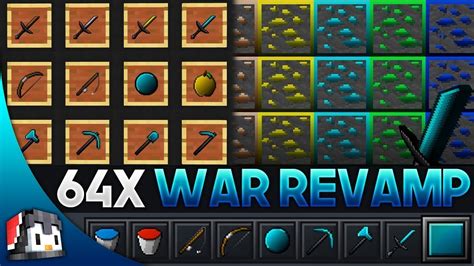 War Revamp 64x Mcpe Pvp Texture Pack Fps Friendly Youtube