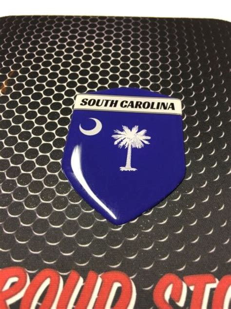 South Carolina State Proud Shield Domed Decal Emblem Car Sticker 3d 2