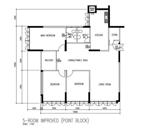 Hdb 5 Room Improved Floor Plan