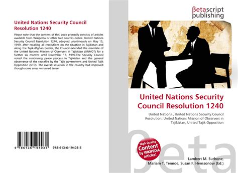 Do you like this video? United Nations Security Council Resolution 1240, 978-613-6 ...