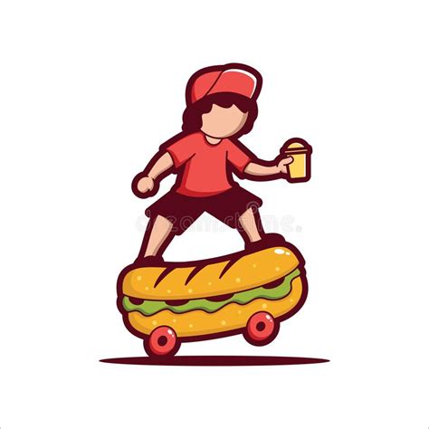 Happy Cute Kid Boy Eat Fast Food Vector Stock Illustrations 204 Happy