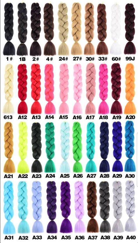 Hair Color Chart For Braids
