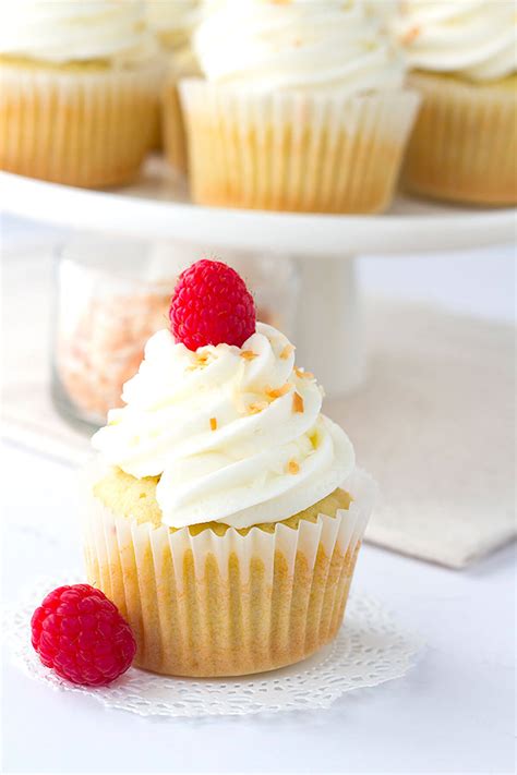 Coconut Raspberry Cupcakes Cupcake Daily Blog Best Cupcake Recipes One Happy Bite At A Time