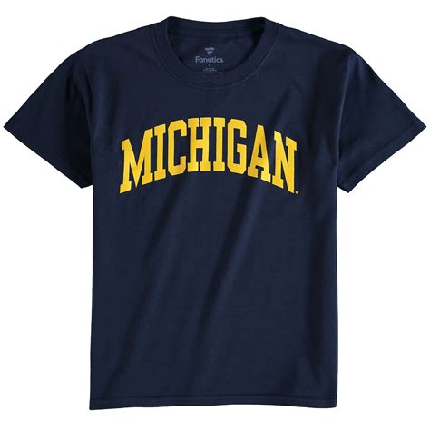 Michigan Wolverines Fanatics Branded Youth Basic Arch T Shirt Navy