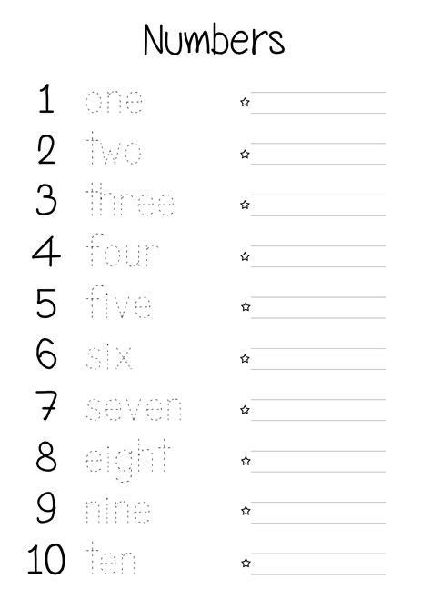 Tracing Number Words Worksheet 1 20