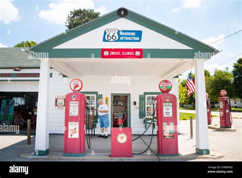 Amblers Vintage Texaco Gas Station In Dwight Illinois On Route 66