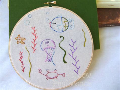 Free machine embroidery hand embroidery patterns embroidery sampler geometric jellyfish painting jellyfish drawing watercolor jellyfish jellyfish tattoo jellyfish quotes jellyfish facts. Embroidery Pattern PDF Ocean Crab Jellyfish Seaweed ...