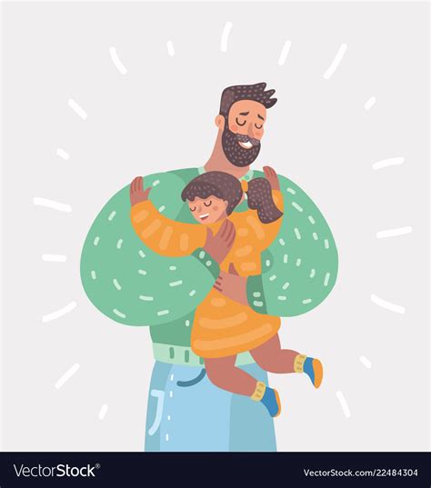 Father And Daughter Hugging Royalty Free Vector Image