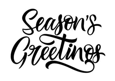 Seasons Greetings Lettering Vector Free Download