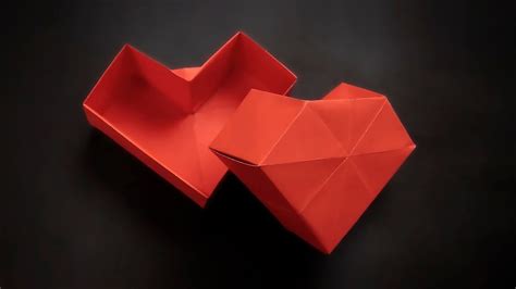 Origami Heart Box With A Lid How To Fold Youtube