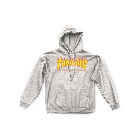 Thrasher Hoody Sweat Flame Grey Taille L Couleur Heather Grey