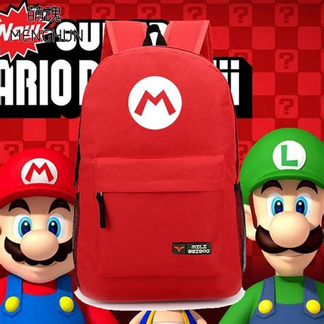 Super Mario Brothers Concept Nylon Backpacks Mario Red Backpacks Luigi