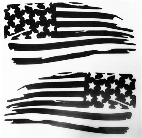 Distressed Us American Flag Vinyl Car Decal Sticker Jeep Hood Grunge