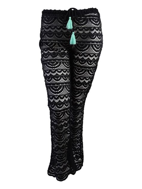 Miken Womens Scalloped Crochet Pants Swim Cover Up Ebay