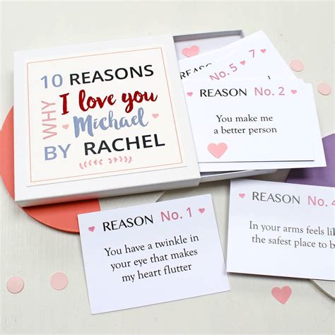 Personalised Reasons I Love You Notes By Martha Brook