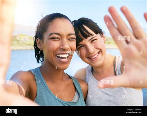 Two Woman Having Fun Taking Selfies Hi Res Stock Photography And Images