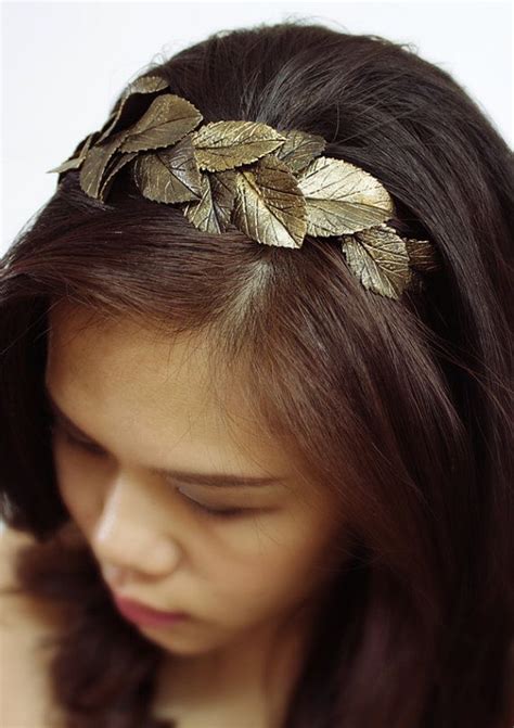 Gold Leaf Headband Handmade By Polymer Clay Country Sweet Etsy Hair