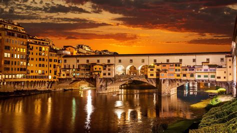 Ponte Vecchio Arch Bridge In Florence Italy 4k Wallpaper
