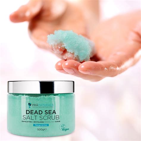 Pranaturals Dead Sea Salt Bath Body Scrub Mango And Kiwi Organic Mineral