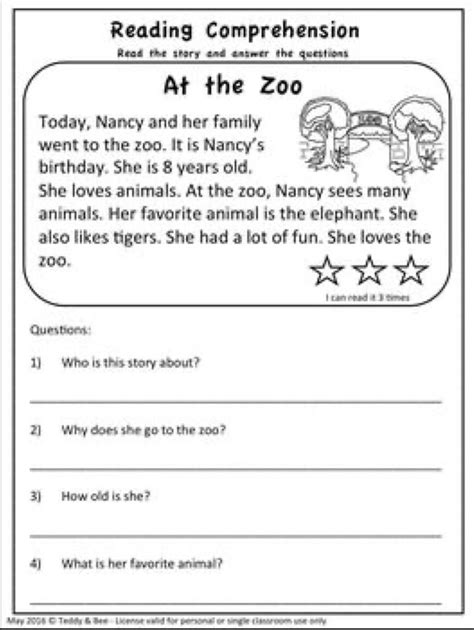 Reading For 4 Year Olds Worksheets