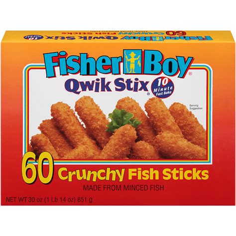 Fisher Boy Qwik Stix Crunchy Fish Sticks 60 Ct Box Frozen Foods