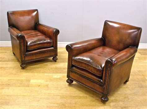 A Fine Pair Of 1920s Leather Club Chairs Antiques Atlas