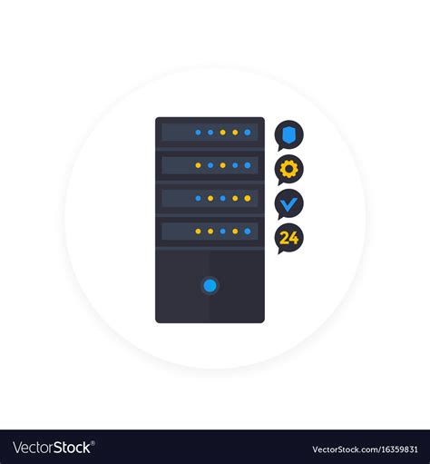 Server Icon In Flat Style Royalty Free Vector Image