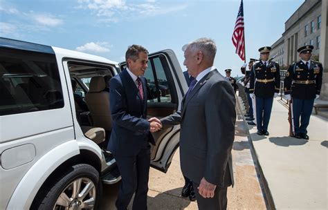 Mattis Welcomes British Counterpart To Pentagon Us Department Of