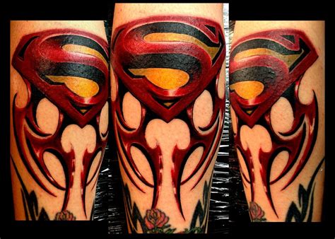 There are a lot of people in the world with tattoos. Super, superman and tribal blades by Haley Adams : Tattoos