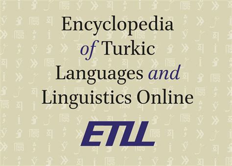 Encyclopedia Of Turkic Languages And Linguistics Online