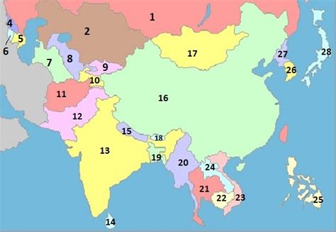 Countries In Asia Diagram Quizlet